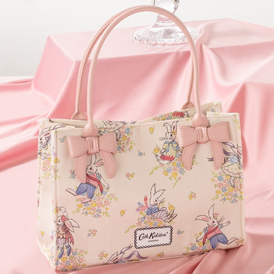 miniso名创优品Cath Kidston花园工坊系列粉色花簇手提包单肩包