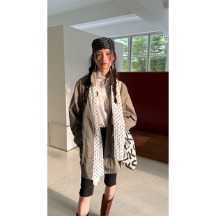 法式 卡其 经典 军绿 韩国面料 中长风衣 Softruler「巴黎微风」