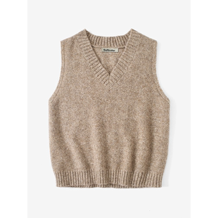 Softruler「叠穿」真丝羊绒针织马甲 混金银线