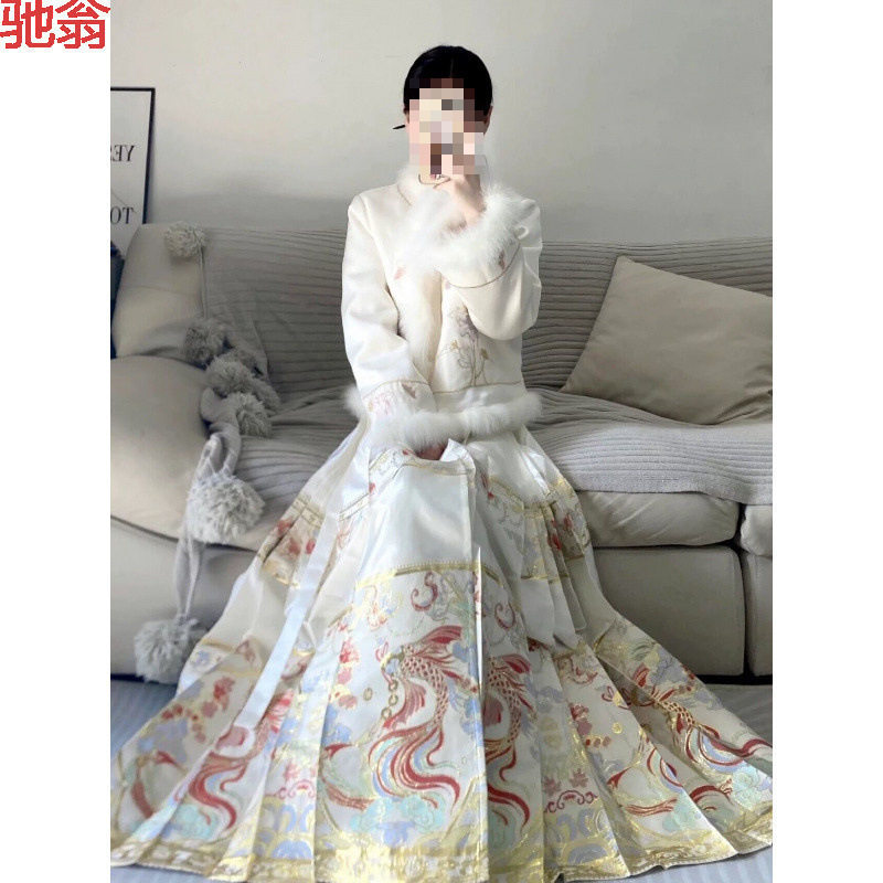 T8Y新中式国风套装女秋冬季小个子高级感气质羽绒服外套马面裙两