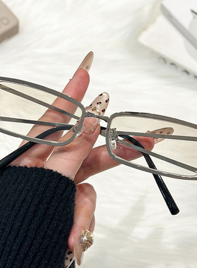 保罗雷朋官网Y2K千禧辣妹近视眼镜女高智感纯欲银色金属方框复古