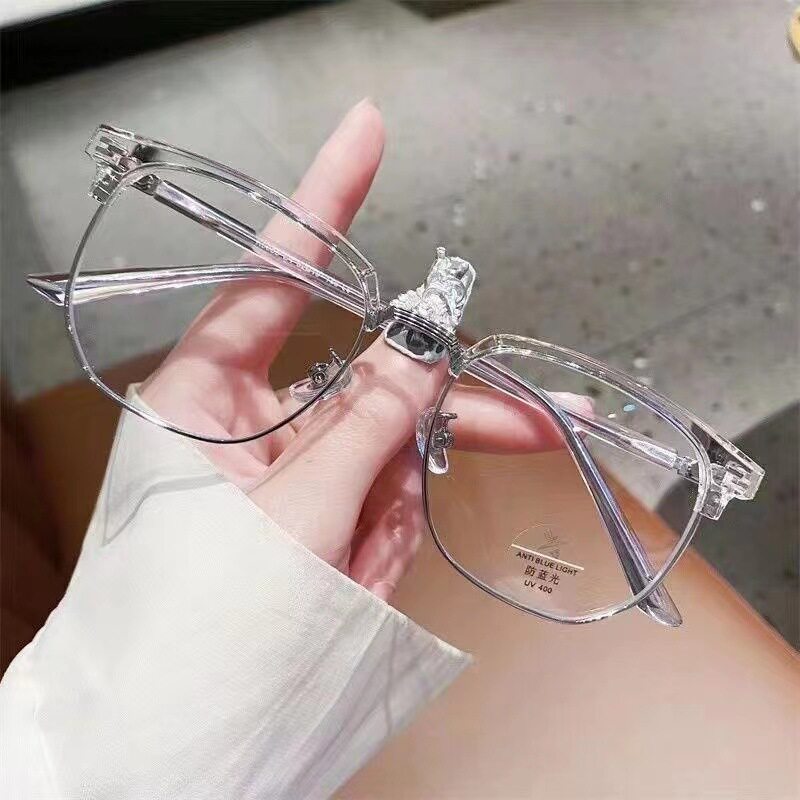 保罗雷朋官网新款复古个性眉毛架男士商务休闲潮流半框防蓝光眼镜