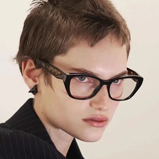 休 猫眼框架眼镜防蓝光时尚 保罗雷朋官网新款 大框超轻眼镜大牌同款