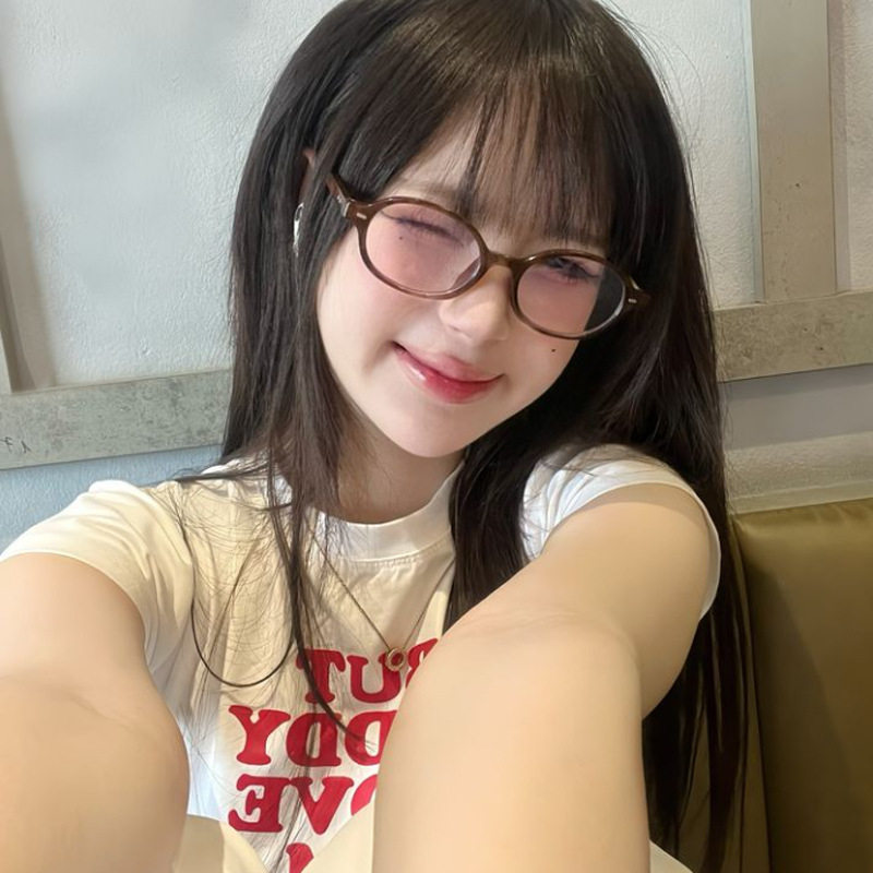 保罗雷朋官网日系椭圆小框米钉平光镜女防蓝光镜框架潮流复古眼镜