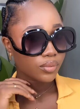 保罗雷朋官网2025新款欧美时尚潮流女款防晒太阳镜大框不规则镜架