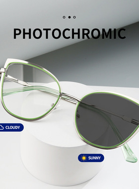 保罗雷朋官网跨境新款猫眼眼镜框女潮流时尚金属眼镜架外贸时尚变