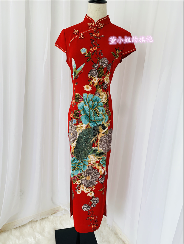 军阀太太复古中国风少女喜婆婆敬酒宴会走秀晚礼服传统方便旗袍