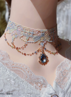 超仙气蕾丝蝴蝶结洛丽塔锁骨链