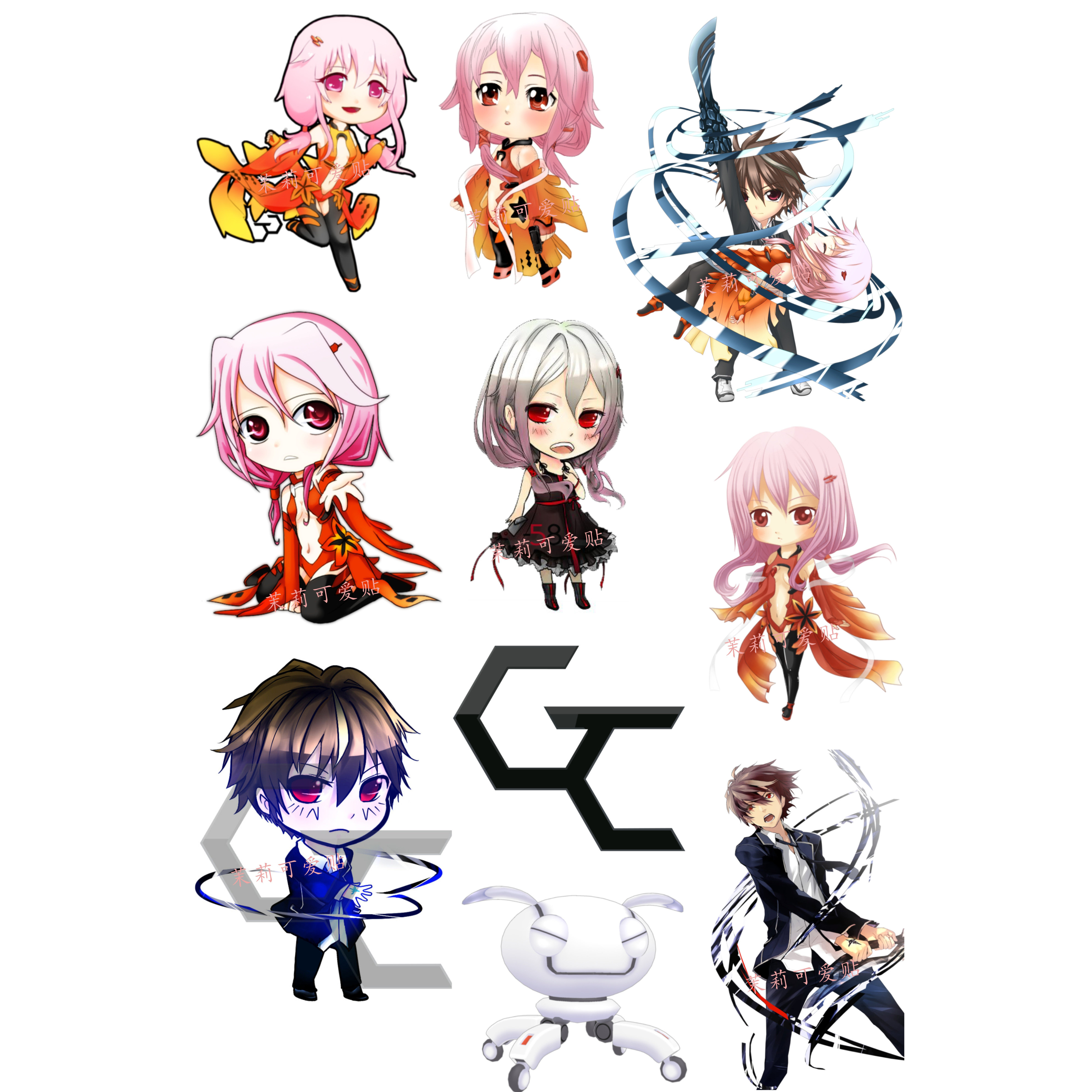 罪恶王冠楪祈动漫可爱少女笔记本电脑手机刮痕二次元行李箱贴纸