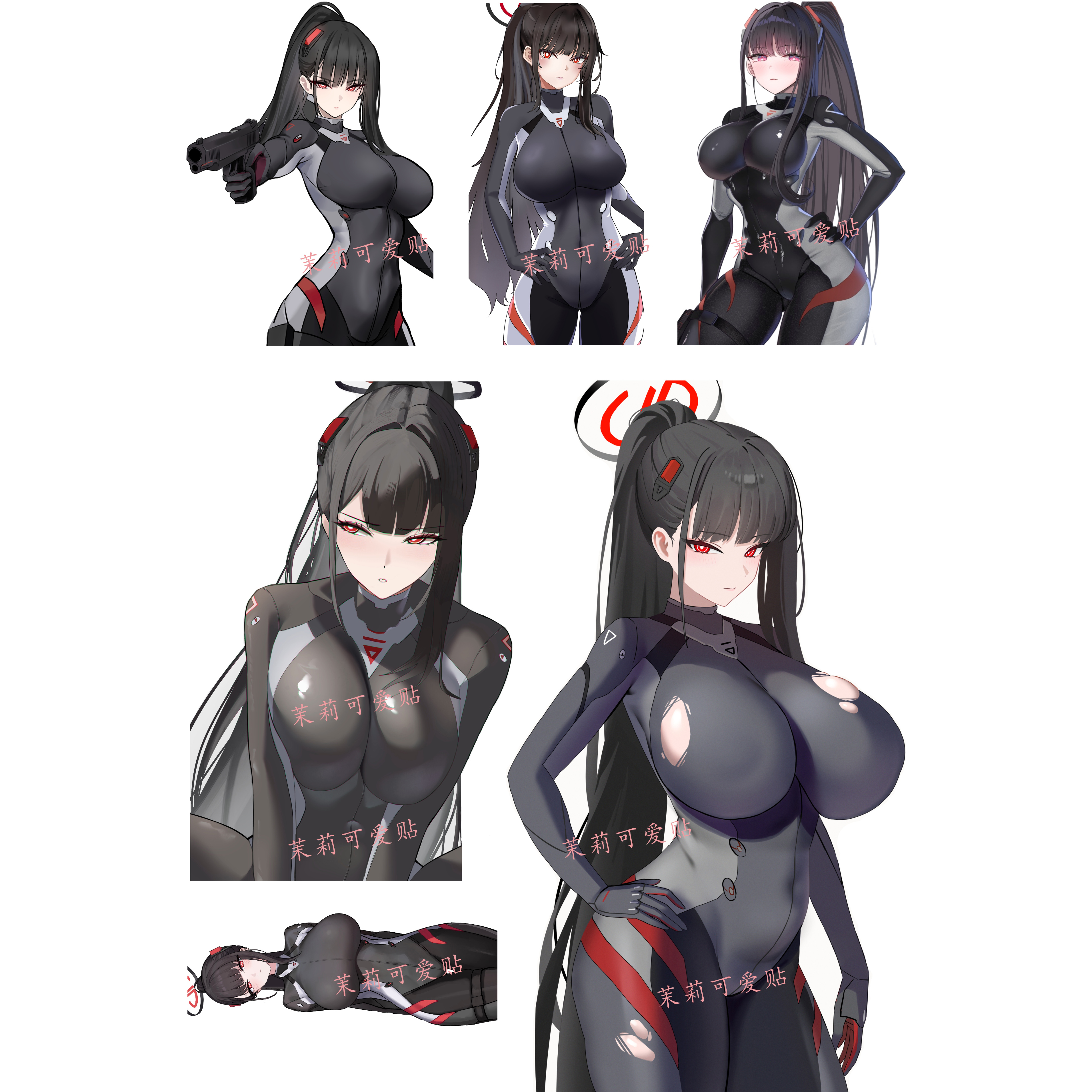 调月莉音战斗服笔记本行李箱贴纸