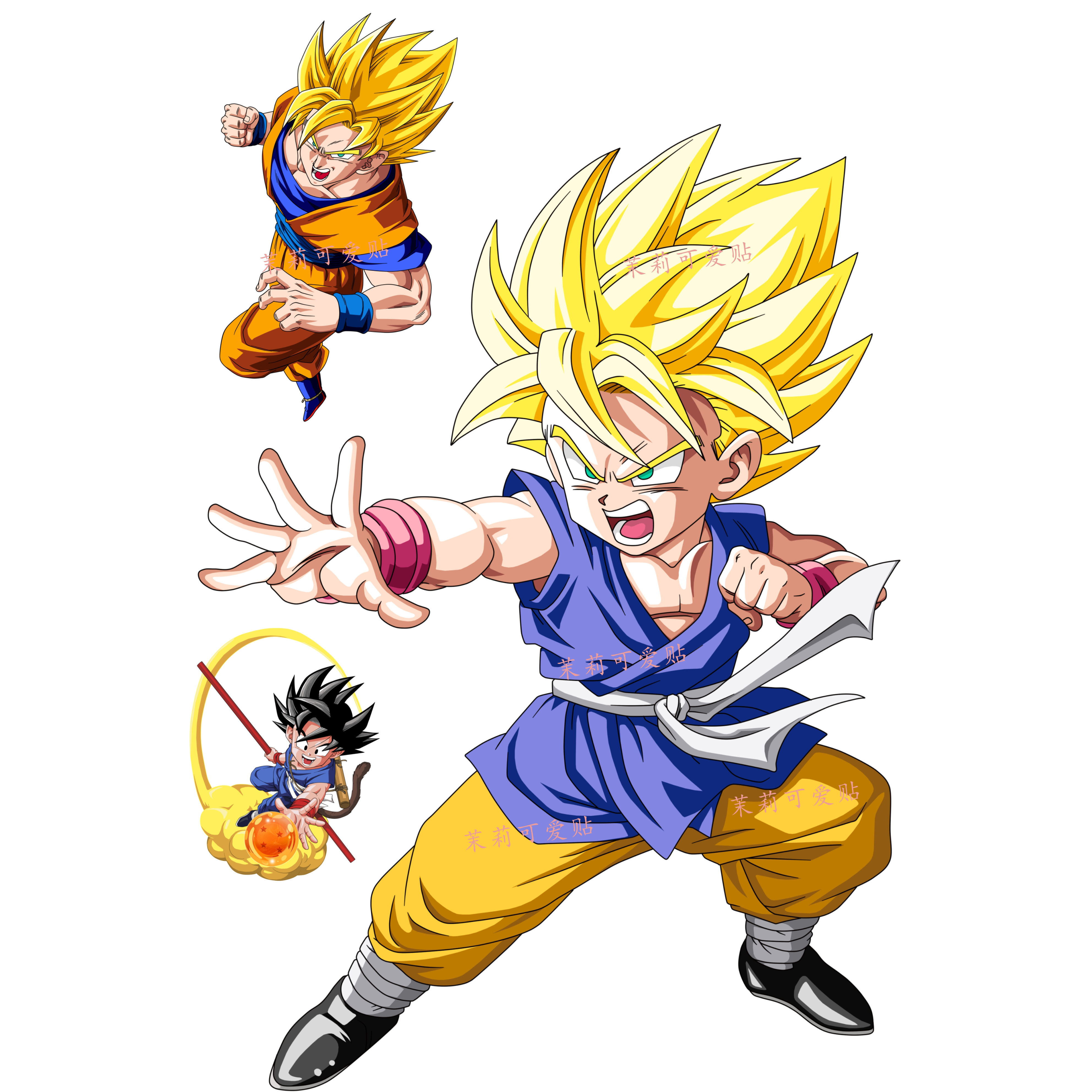 七龙珠悟空赛亚人动漫笔记本电脑手机汽车行李箱旅行箱拉杆箱贴纸