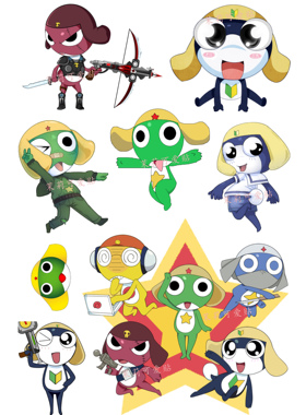 青蛙军曹Keroro Tamama笔记本痛贴吉他行李箱拉杆箱旅行箱贴纸