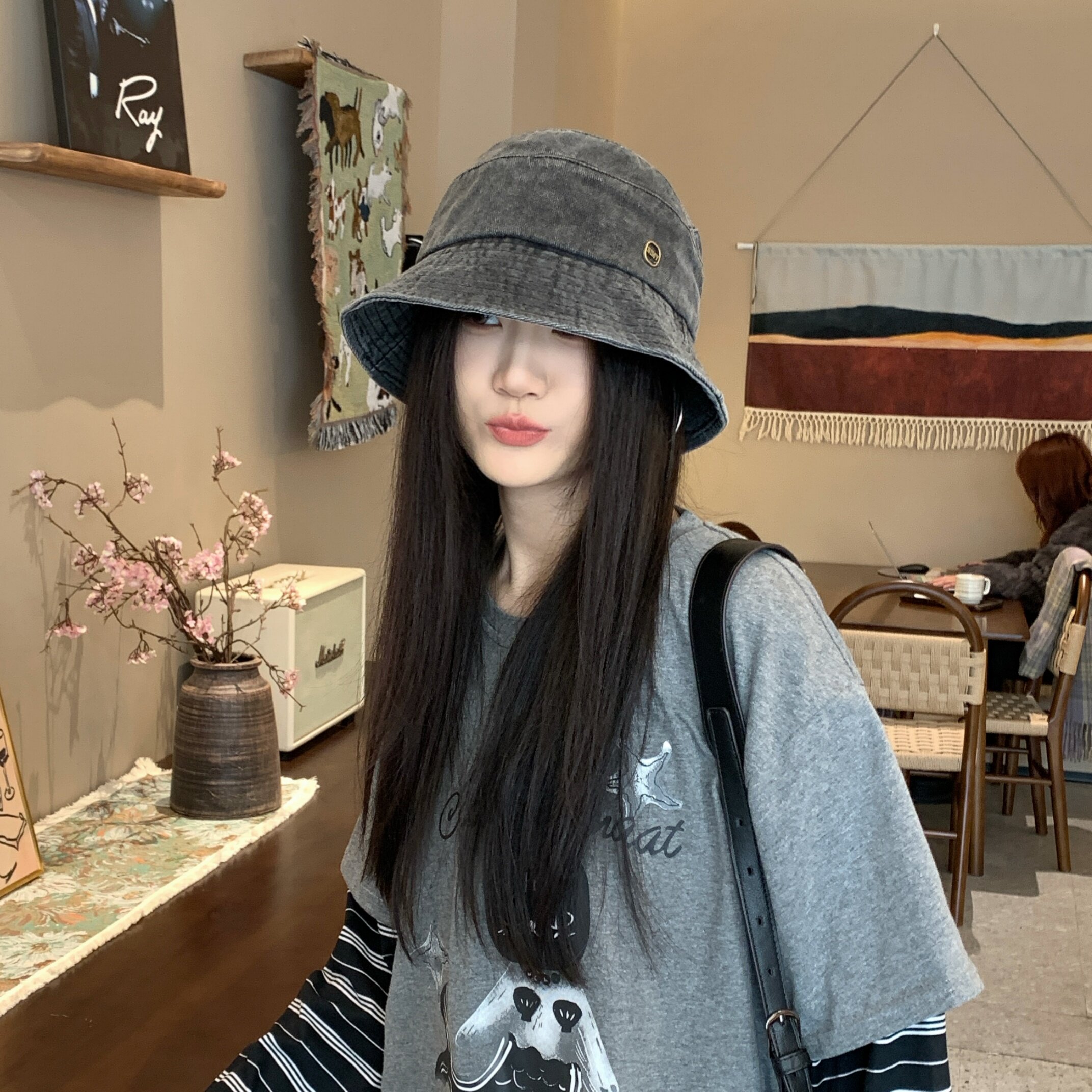 WBB万年基础款渔夫帽女百搭休闲水洗盆帽春夏遮阳帽显脸小帽子