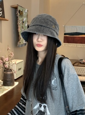 WBB万年基础款渔夫帽女百搭休闲水洗盆帽春夏遮阳帽显脸小帽子