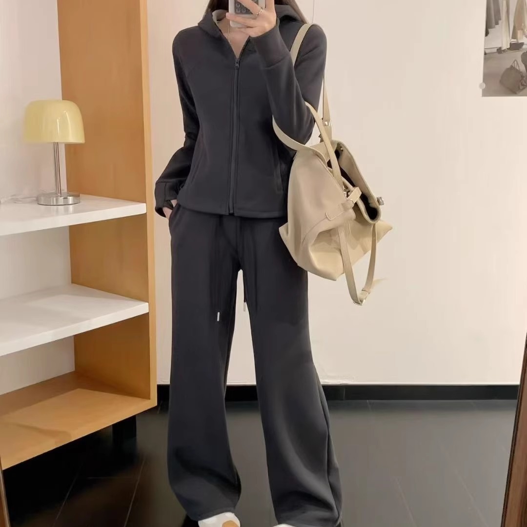 lu同款~石墨烯巨暖连帽开衫套装