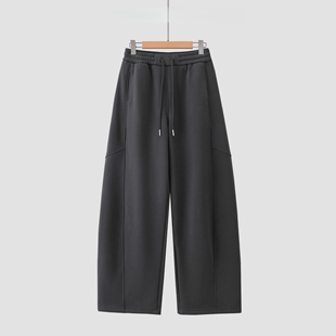 立体裁剪加绒廓形弯刀裤女窄版阔腿裤冬季垂感宽松休闲运动裤卫裤