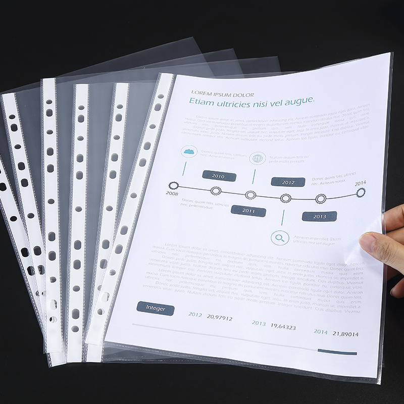 齐心档案夹透明保护膜插页袋