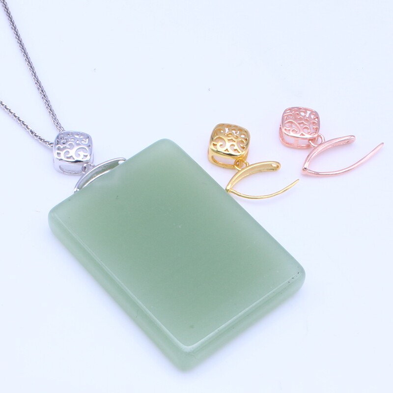 S925纯银镀金牛鼻孔左右孔扣头