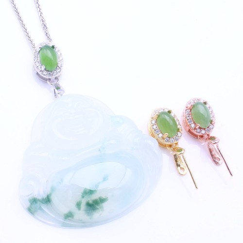 S925纯银斜孔玉坠碧玉扣头吊坠扣