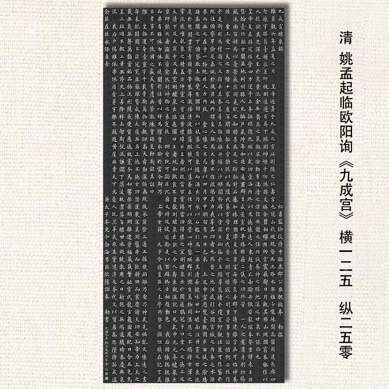 姚孟起临九成宫全碑图 高清宣纸微喷每个字约5cm 尺寸