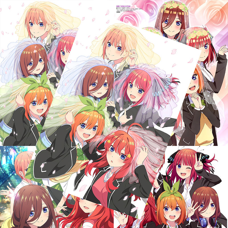 五等分的新娘海报 中野一花二乃三玖二次元周边宿舍墙贴卧室壁纸
