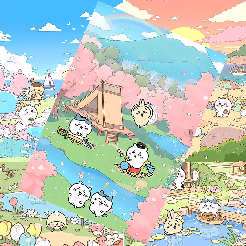 吉伊卡哇海报哈奇乌萨奇飞鼠二次元动漫周边房间墙贴卧室大张壁纸