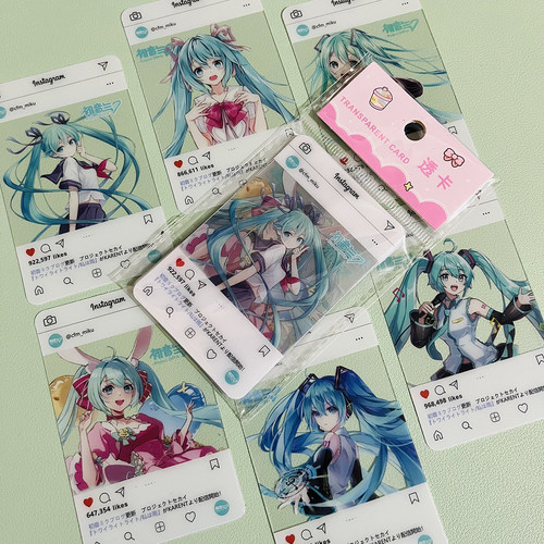 初音未来高清透卡可爱卡通歌手二次元动漫周边自印透明收藏小卡片