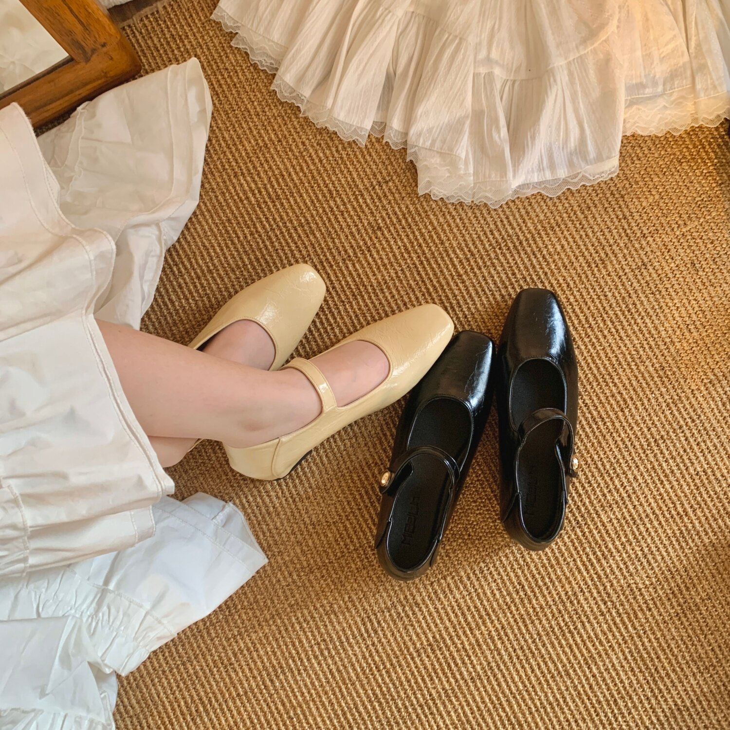 法式小个子内增高3CM黄色芭蕾舞玛丽珍单鞋女2026夏季新款复古