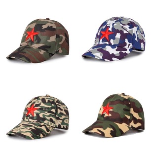儿童红五星棒球帽中大童鸭舌帽户外登山帽子大童遮阳帽防风迷彩帽