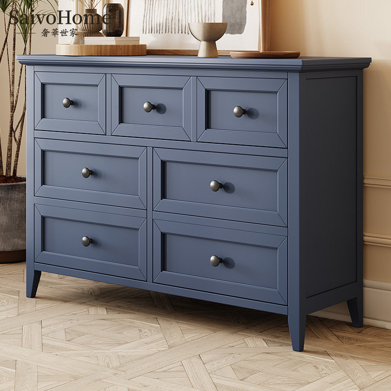 奢華世家 美式實木七鬥櫃藍色簡美鄉村橡木鬥櫃純實木儲物櫃在類目 住宅傢俱, 櫃類, 鬥櫃中 - 來自Buy2taobao.com提供專業的淘寶代購服務