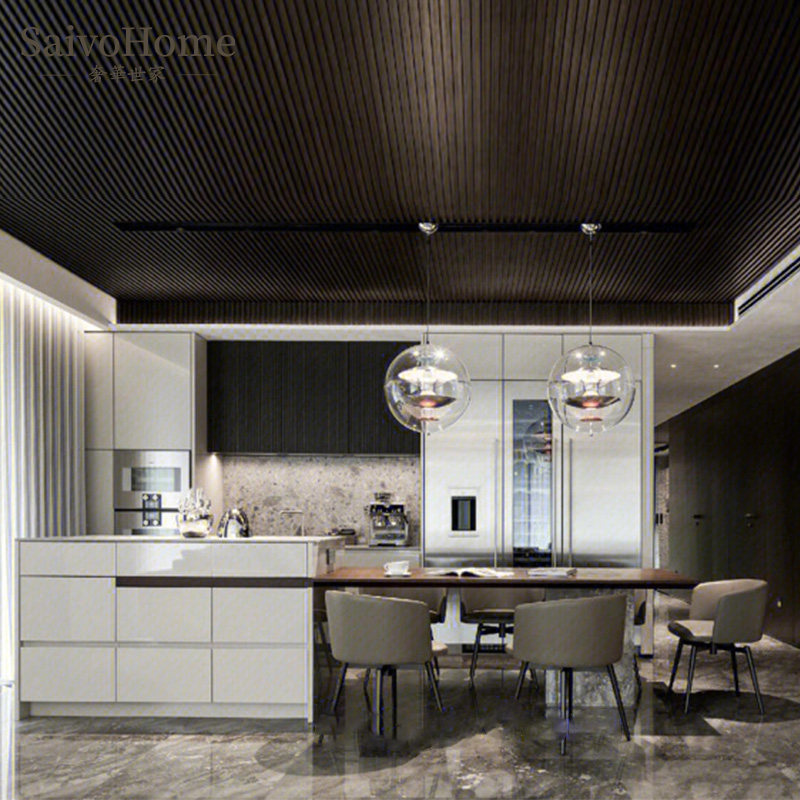 私人订制岩板岛台餐桌一体开放式厨房中岛台小户型西厨导台定制