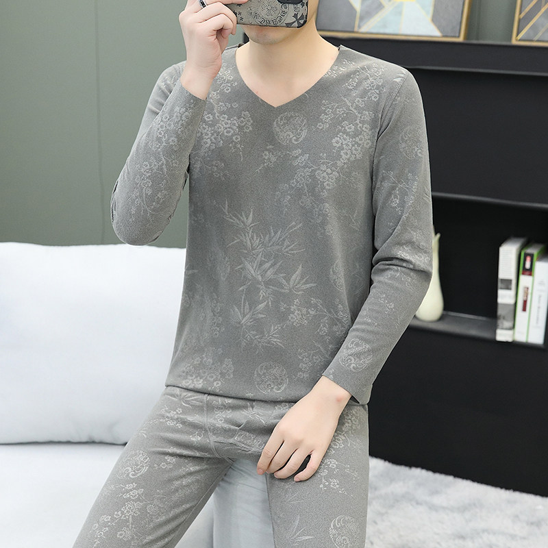 德绒保暖套装男士内衣2025新款无痕V领紧身冬季长袖秋衣秋裤2512,男装,其他套装,淘宝优惠券,粉丝福利购,淘宝优惠卷