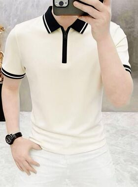 高档夏季新款翻领短袖Polo衫男士时尚商务休闲半袖体恤男装16169