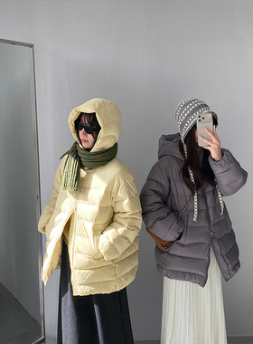 黄油羽绒 三星安心绒连帽排骨羽绒服女25冬季中长款显瘦1752