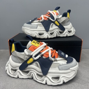 厚底增高网面老爹鞋男新款复古做旧运动鞋透气男士设计感小众潮鞋