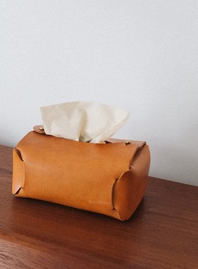 存在物Entity原色植鞣复古牛皮纸巾盒北欧简约ins车载新款抽纸盒