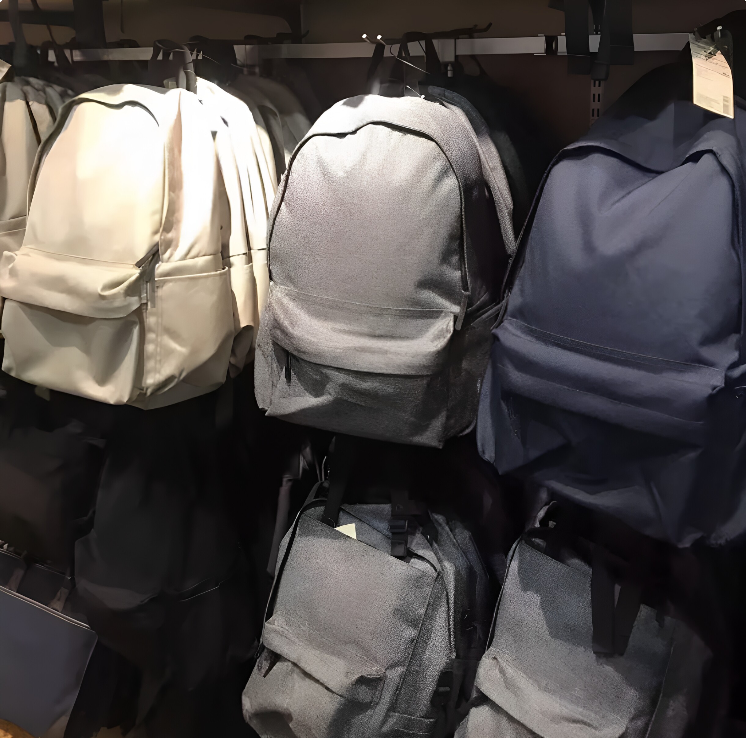 双肩包无印日式轻便黑色简约大容量电脑背包男女大学生帆布包书包