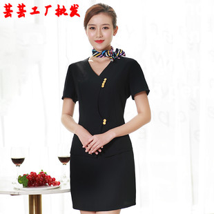 酒店女前台收银商场经理饭店餐饮餐厅火锅店服务员工作服短袖夏装
