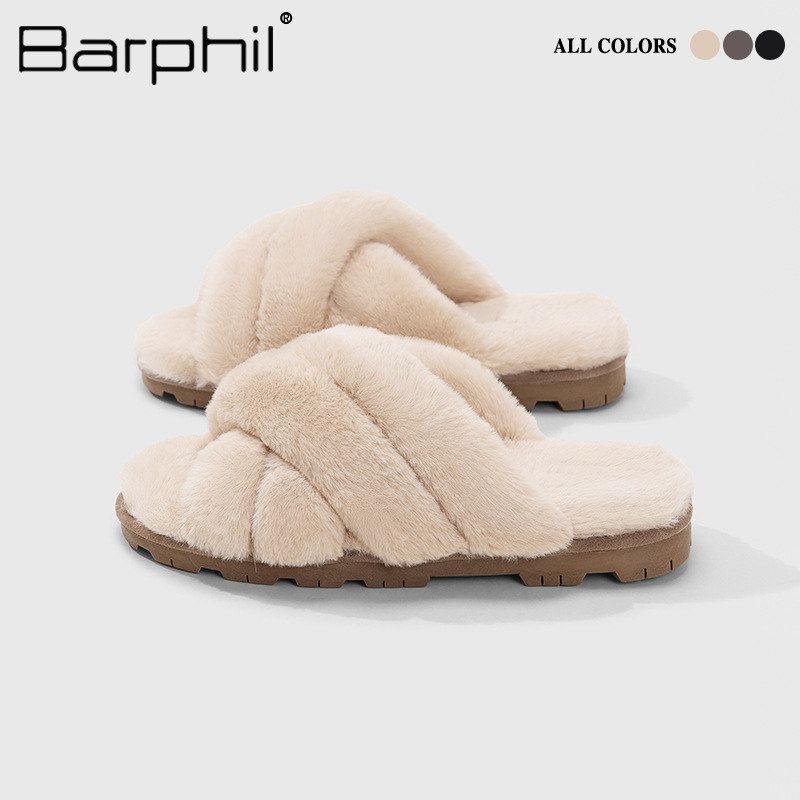 云上拖鞋外穿毛毛保暖厚底拖鞋