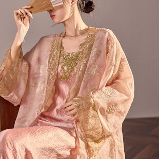 国风时尚 宽松设计开衫 外 女复古高级系带上衣N6038刺绣新中式 云上