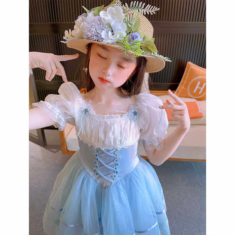 高级感女童公主裙2025夏季新款洋气超仙蓬蓬纱裙礼服裙儿童连衣裙