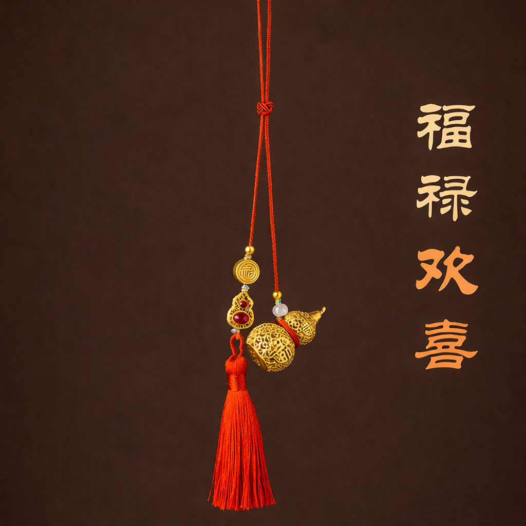福禄欢喜葫芦流苏车钥匙扣平安