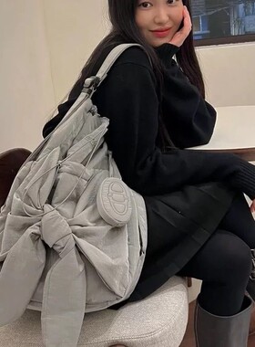 韩国设计师品牌 25新款 系带休闲随意双肩包单肩包两用