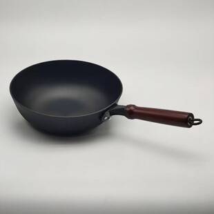 家用无涂层铸铁生铁压铸炒菜锅加厚加深小炒锅小家庭平底铸铁锅大