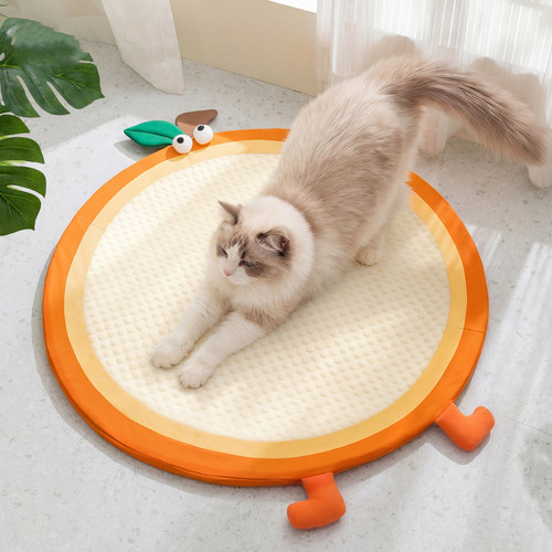 宠物春夏卡通水果冰豆豆凉感垫子可拆洗清凉降温猫窝居家猫咪睡垫