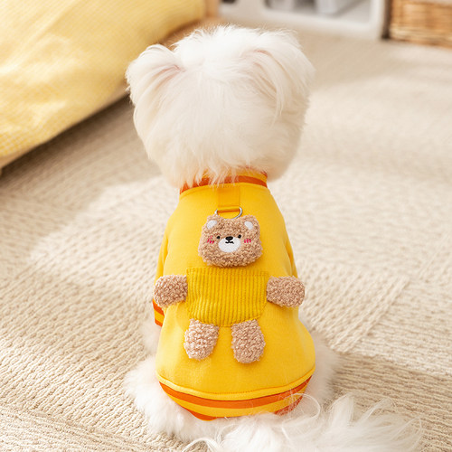 狗狗口袋立体小熊牵引两脚卫衣