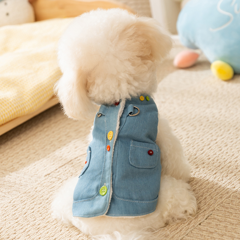 狗狗衣服秋冬款加厚保暖可牵引马甲背心比熊泰迪博美宠物小型幼犬