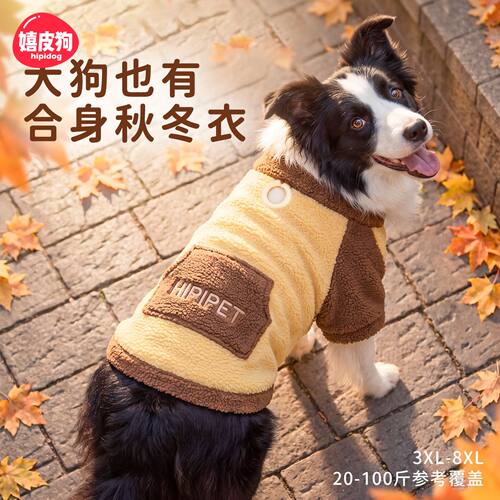 金毛边牧大狗狗衣服秋冬季保暖