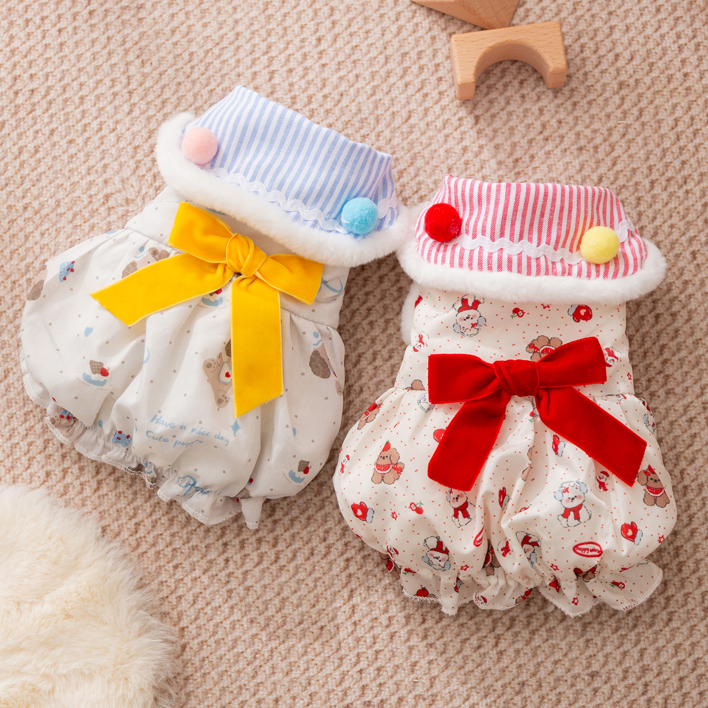 小狗狗衣服秋冬季公主风蝴蝶结裙子泰迪比熊小猫咪约克夏宠物冬装