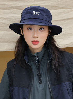 [THE HOBOO]可折叠轻松收纳速干渔夫帽女夏季户外透气遮阳防晒帽